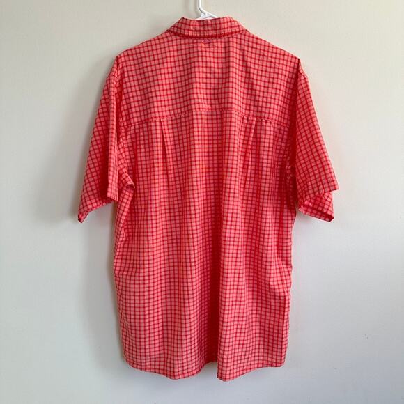 Simms Fishing Shirt Mens LARGE Gorpcore Hiking Camping Outdoor Red White Plaid - Picture 7 of 9